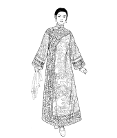 A coloring page of chinese clothing